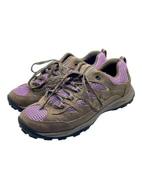 Eddie Bauer Seneca Peak MidLite Hiking Trail Shoes Women Sz 7.5 Purple/Lt Brown